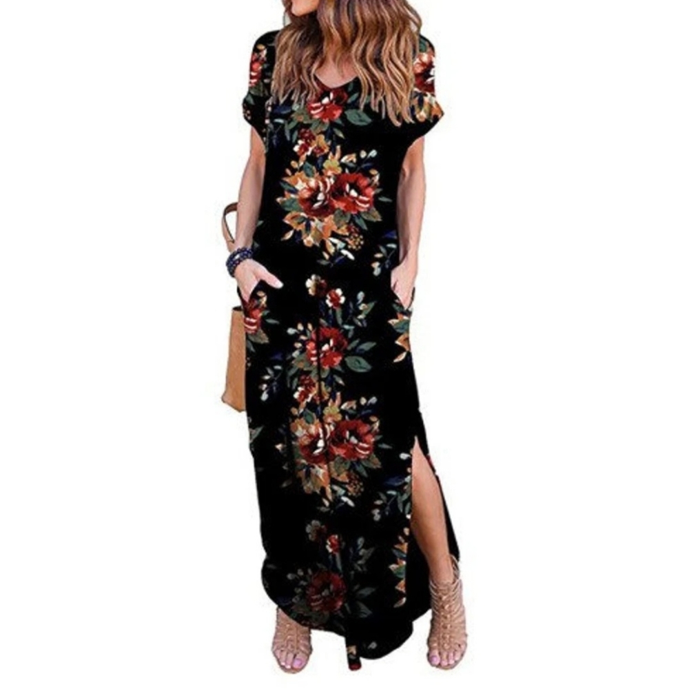 Ladies T Shirt Dress T-shirt Maxi Dresses Tunic Sundress